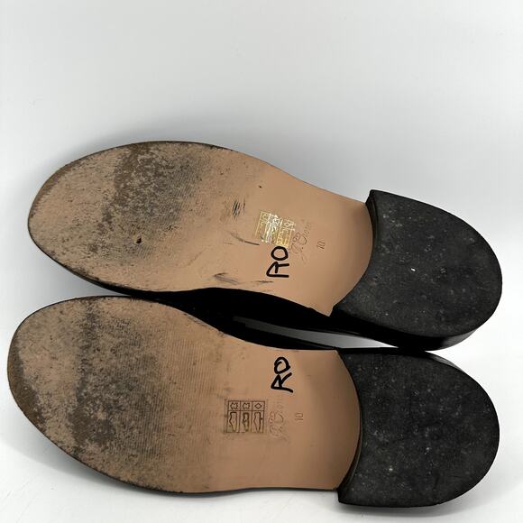 J.Crew Rowan Penny Loafers Shoes Slip On Chunky Heeled Career Leather Black 10 - Picture 7 of 7